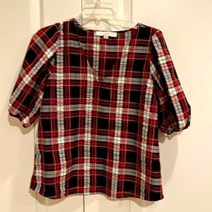 Loft short puffed sleeve blouse Size small